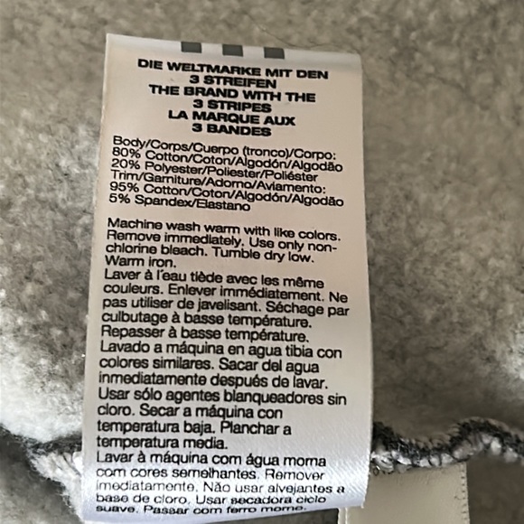 Adidas Gray Fleece Long Sleeves Pullover Hoodie - Picture 16 of 17